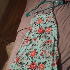 A blue floral dress for kids 10/12